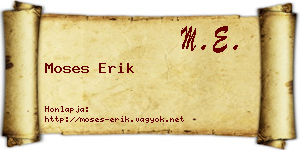 Moses Erik névjegykártya